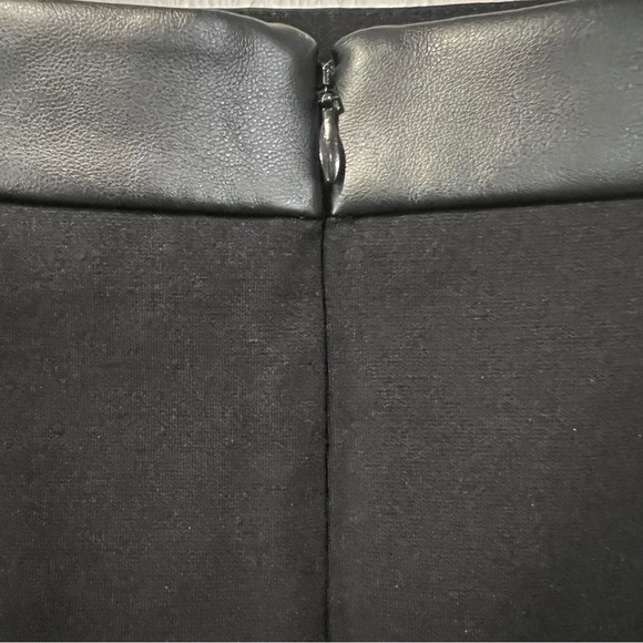 White House Black Market Black Ponte Faux leather Pencil Skirt size 4 - Picture 11 of 14